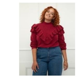 Eloquii ruffle yolk sweater